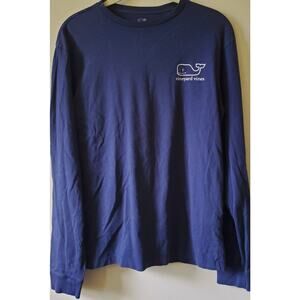 Vineyard Vines Long Sleeve T Shirt Blue Whale American Flag Women's XS